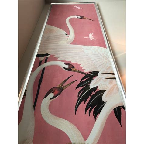 gucci crane wallpaper pink